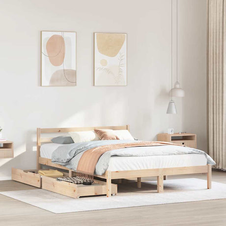 Bed Frame Without Mattress Small Double Solid Wood Pine