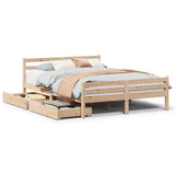 Bed Frame without Mattress 150x200 cm King Size Solid Wood Pine