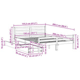 Bed Frame without Mattress 150x200 cm King Size Solid Wood Pine