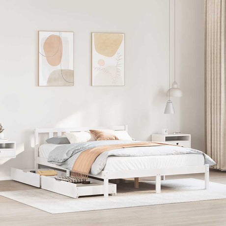 Bed Frame Without Mattress King Size Solid Wood Pine