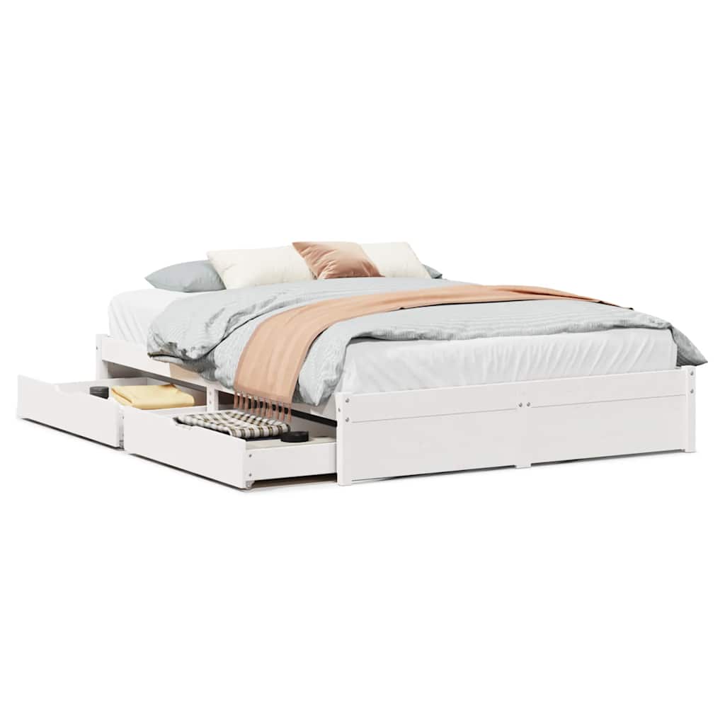 Bed Frame Without Mattress Small Double Solid Wood Pine