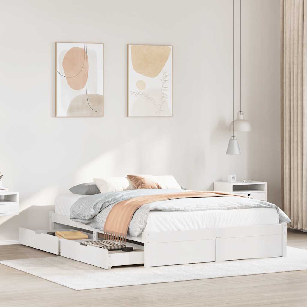 Bed Frame Without Mattress Small Double Solid Wood Pine