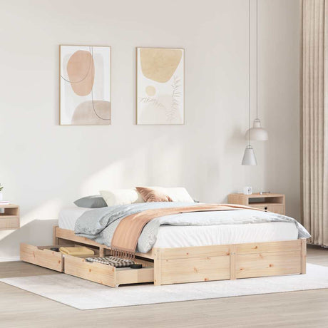 Bed Frame Without Mattress Small Double Solid Wood Pine