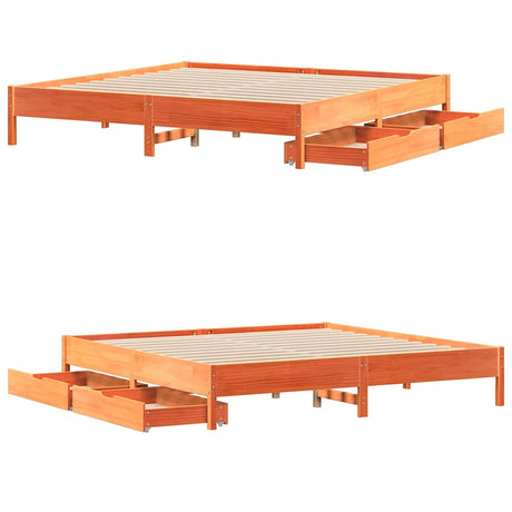 Bed Frame Without Mattress Solid Wood Pine