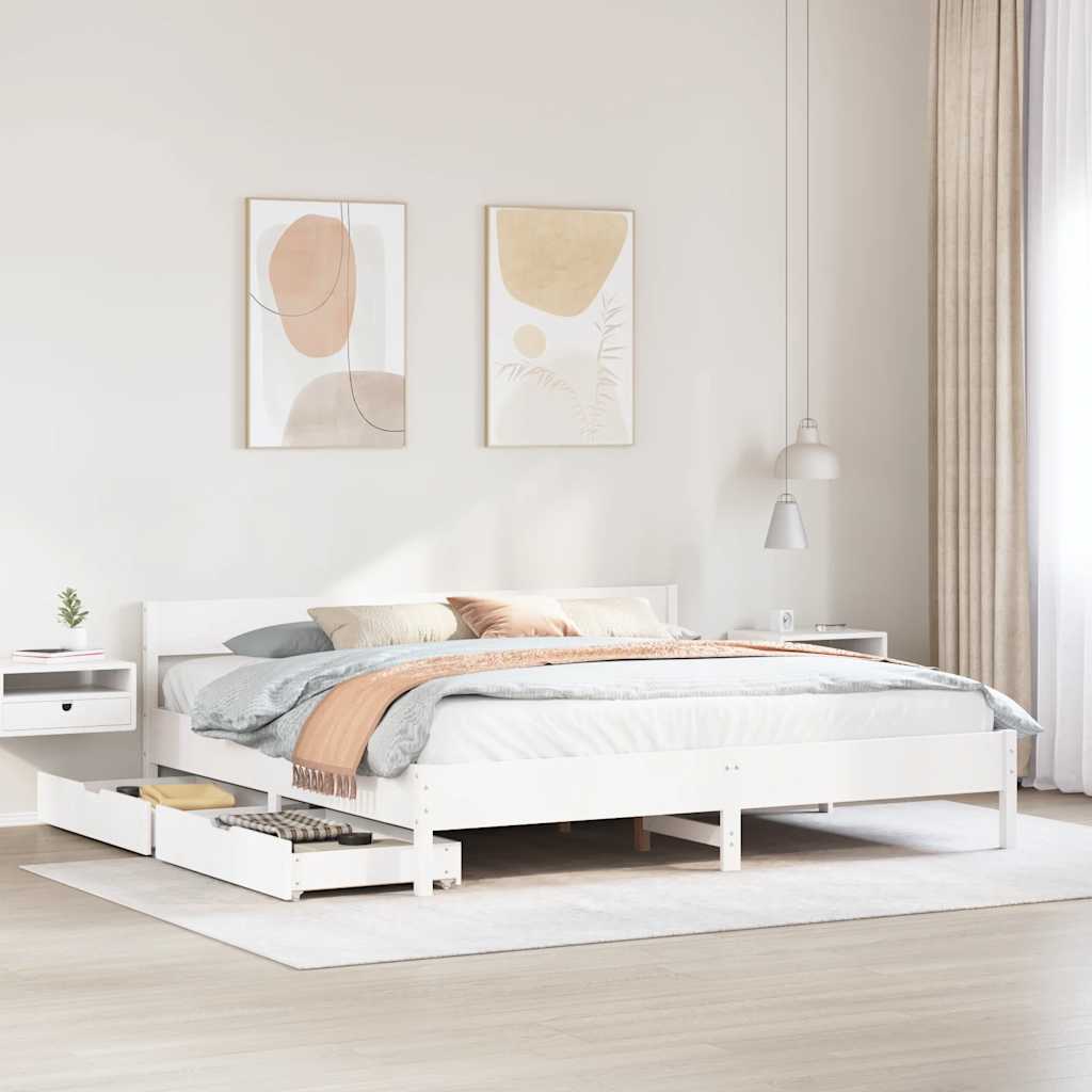 Bed Frame Without Mattress Solid Wood Pine