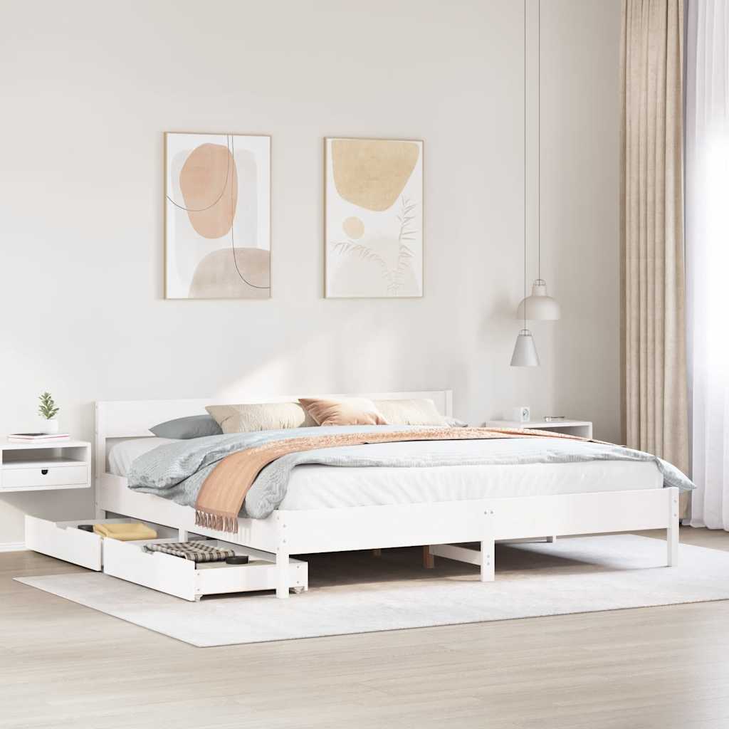 Bed Frame Without Mattress Solid Wood Pine