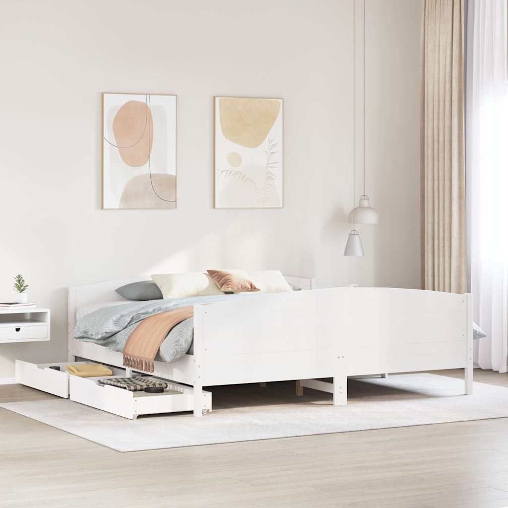 Bed Frame Without Mattress Solid Wood Pine