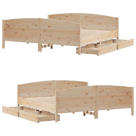 Bed Frame Without Mattress Solid Wood Pine