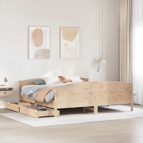 Bed Frame Without Mattress Solid Wood Pine