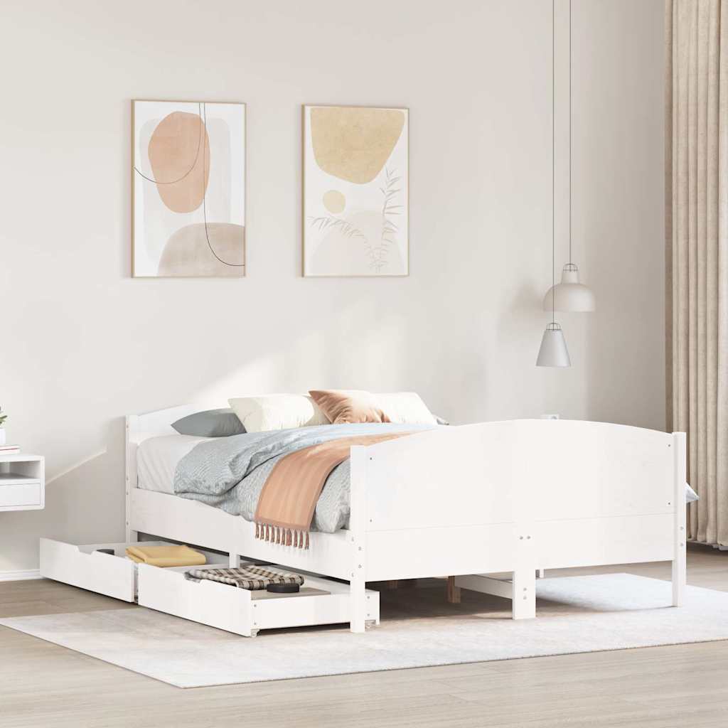 Bed Frame Without Mattress Solid Wood Pine
