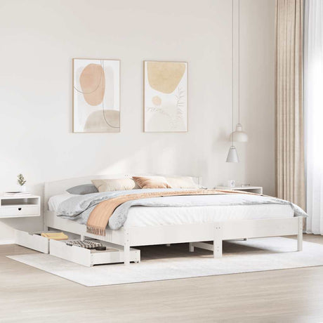 Bed Frame Without Mattress Super King Solid Wood Pine