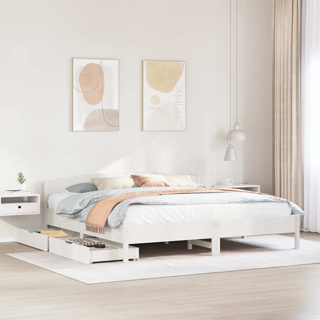 Bed Frame Without Mattress Super King Solid Wood Pine
