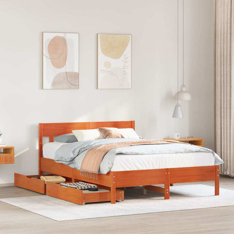 Bed Frame Without Mattress Super King Solid Wood Pine