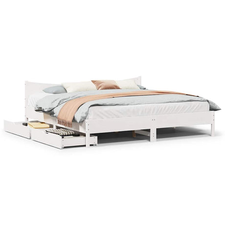 Bed Frame With Drawers Solid Wood Pine