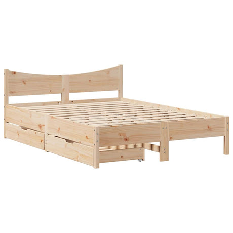 Bed Frame With Drawers Solid Wood Pine