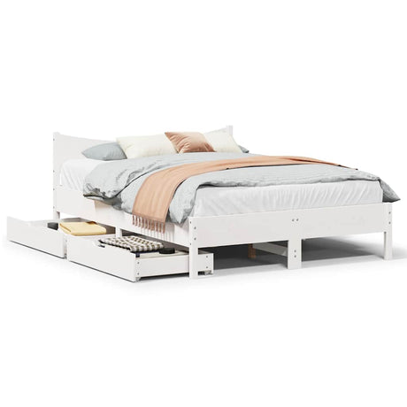 Bed Frame With Drawers Solid Wood Pine