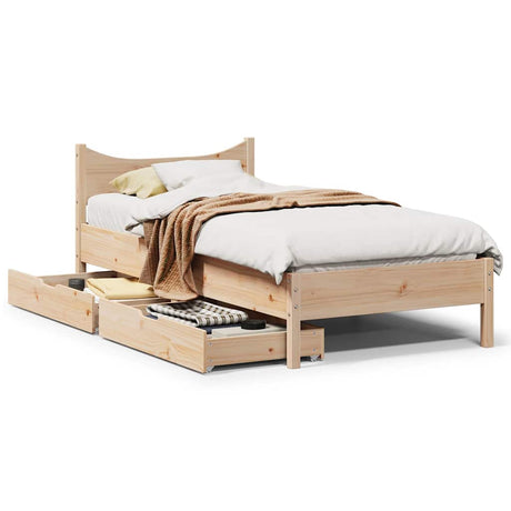 Bed Frame With Drawers Solid Wood Pine