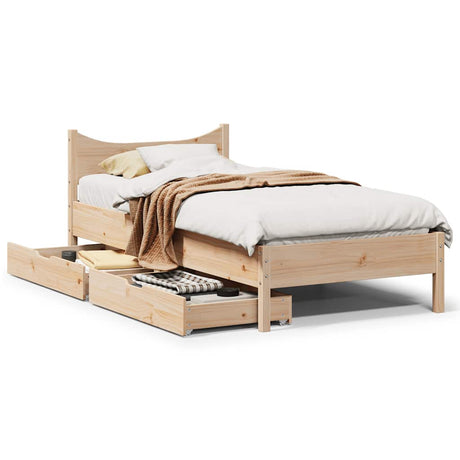 Bed Frame With Drawers Solid Wood Pine