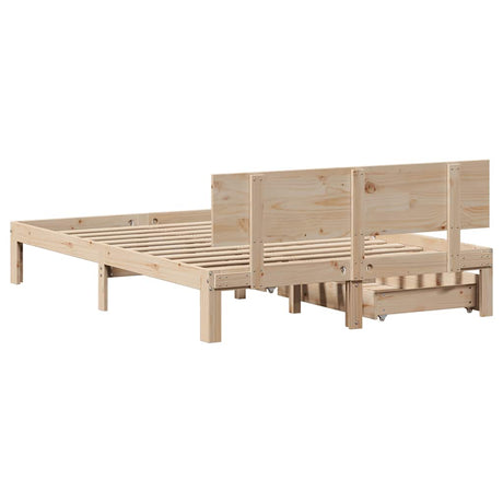 Bed Frame With Drawers Without Mattress Double