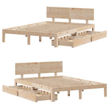 Bed Frame With Drawers Without Mattress Double