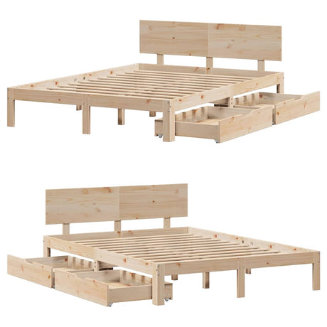 Bed Frame With Drawers Without Mattress Double