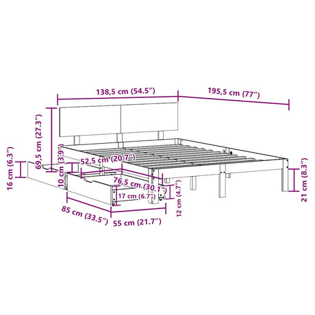 Bed Frame With Drawers Without Mattress Double