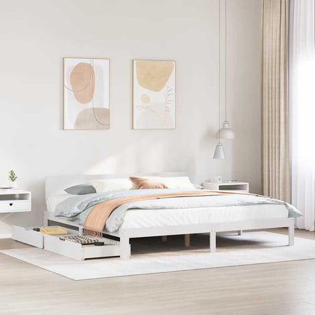 Bed Frame With Drawers Without Mattress Double