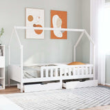 Kids Bed Frame With Drawers Without Mattress Solid Wood