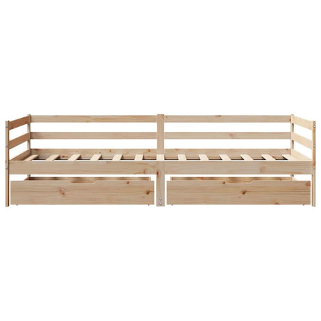 Daybed With Drawers Without Mattress 90X200 Cm Solid Wood