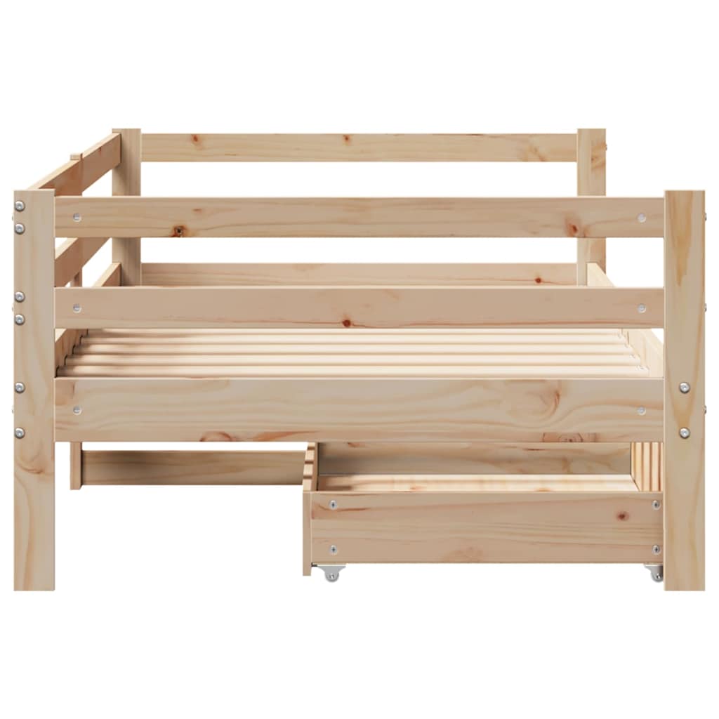 Daybed With Drawers Without Mattress 90X200 Cm Solid Wood