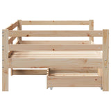 Daybed With Drawers Without Mattress 90X200 Cm Solid Wood