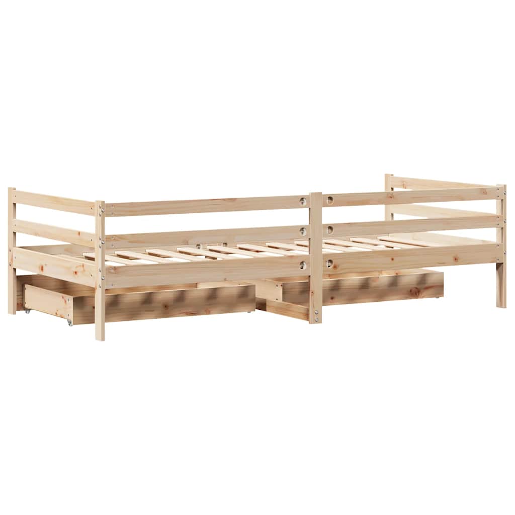 Daybed With Drawers Without Mattress 90X200 Cm Solid Wood