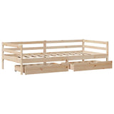 Daybed With Drawers Without Mattress 90X200 Cm Solid Wood