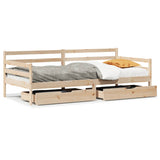 Daybed With Drawers Without Mattress 90X200 Cm Solid Wood