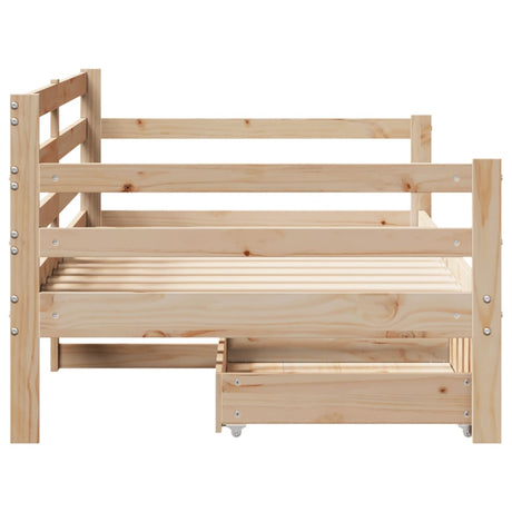 Daybed With Drawers Without Mattress 90X200 Cm Solid Wood