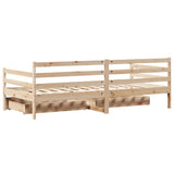 Daybed With Drawers Without Mattress 90X200 Cm Solid Wood