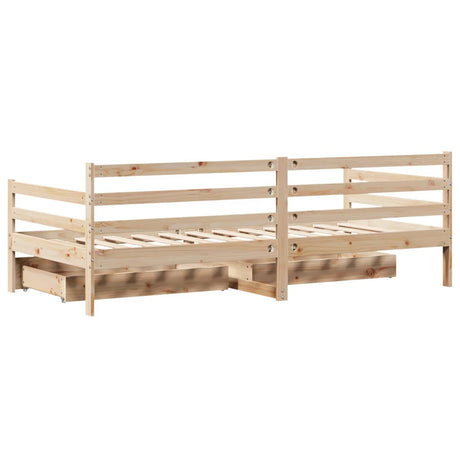 Daybed With Drawers Without Mattress 90X200 Cm Solid Wood