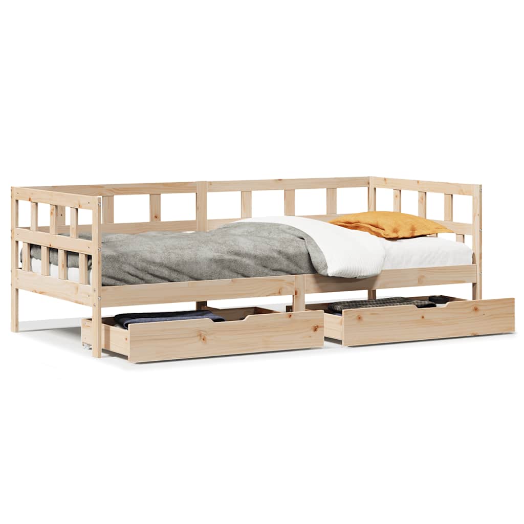 Daybed with Drawers without Mattress 80x200 cm Solid Wood