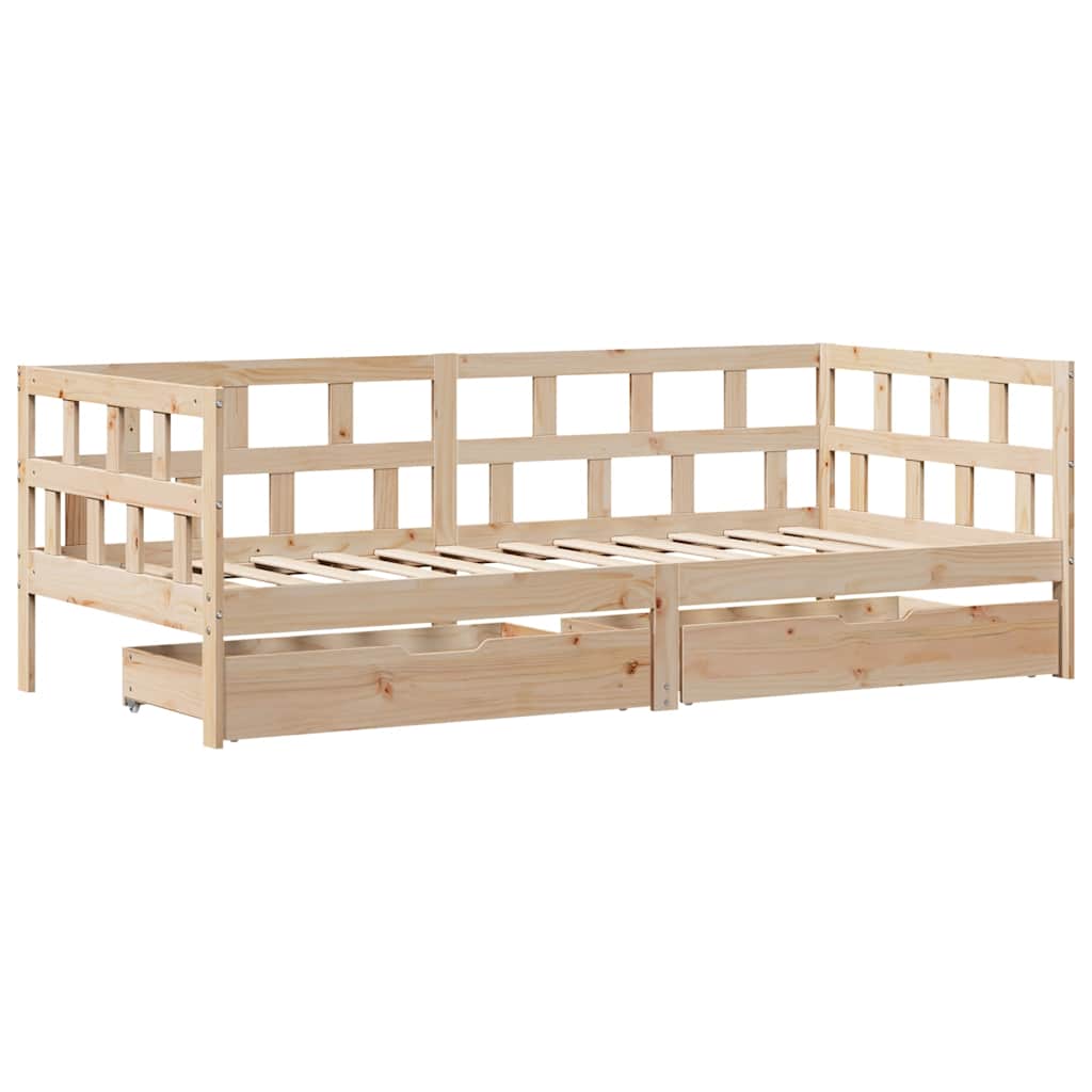 Daybed with Drawers without Mattress 80x200 cm Solid Wood