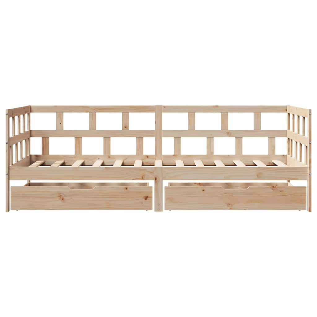Daybed with Drawers without Mattress 80x200 cm Solid Wood