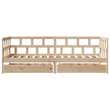Daybed with Drawers without Mattress 80x200 cm Solid Wood