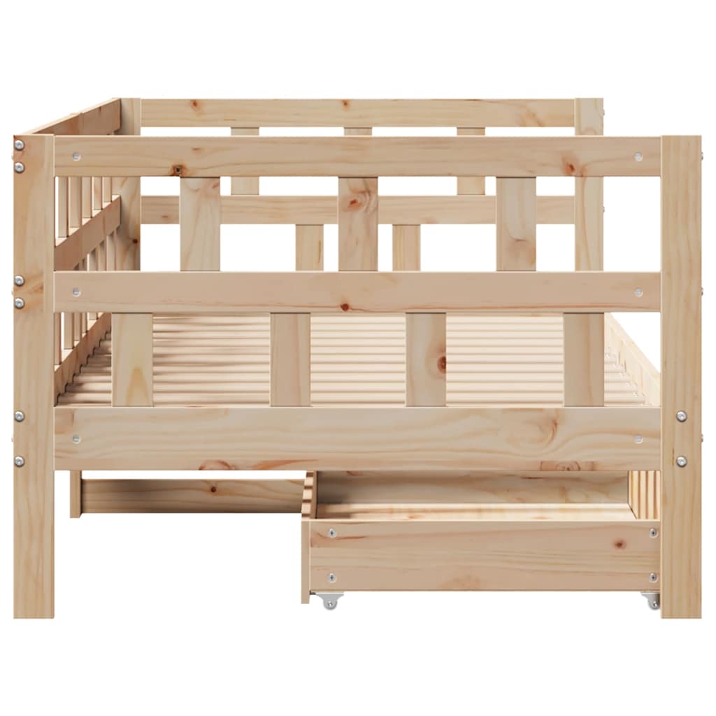 Daybed with Drawers without Mattress 80x200 cm Solid Wood