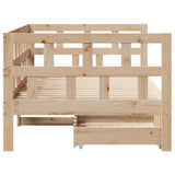 Daybed with Drawers without Mattress 80x200 cm Solid Wood