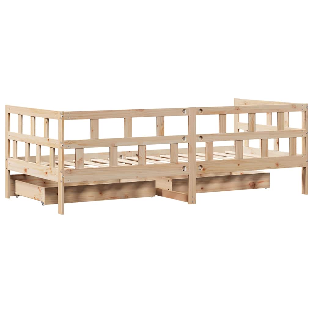 Daybed with Drawers without Mattress 80x200 cm Solid Wood