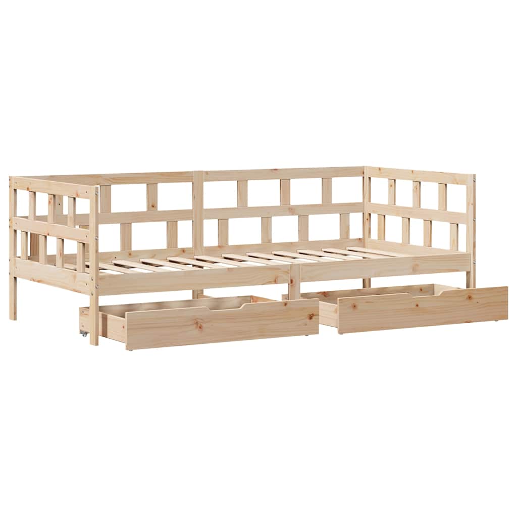 Daybed with Drawers without Mattress 80x200 cm Solid Wood