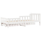 Daybed With Drawers Without Mattress White 90X190 Cm Single Solid Wood