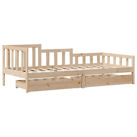 Daybed With Drawers Without Mattress 80X200 Cm Solid Wood