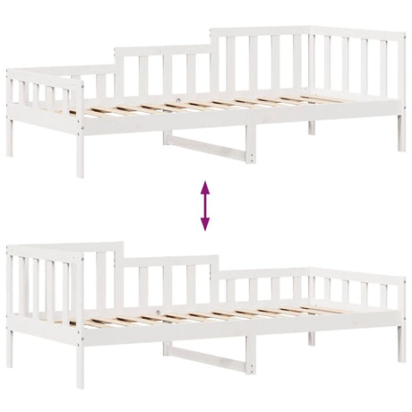 Daybed With Drawers Without Mattress White 80X200 Cm Solid Wood