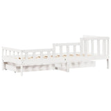 Daybed With Drawers Without Mattress White 90X200 Cm Solid Wood