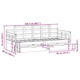 Daybed With Drawers Without Mattress Solid Wood